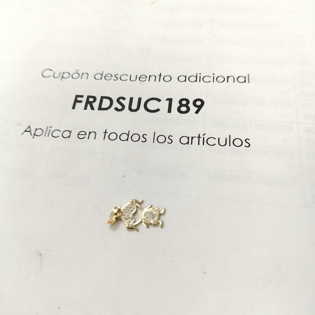DIJE TEJIDO NIÑA CON CIRCONIAS 14K 0.9 GR (NUEVO)