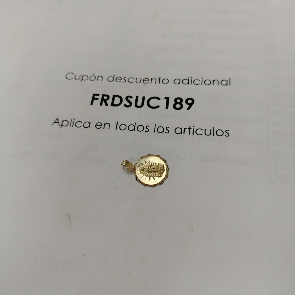 DIJE MEDALLA RELIGIOSA 14K 0.8 GR (NUEVO)