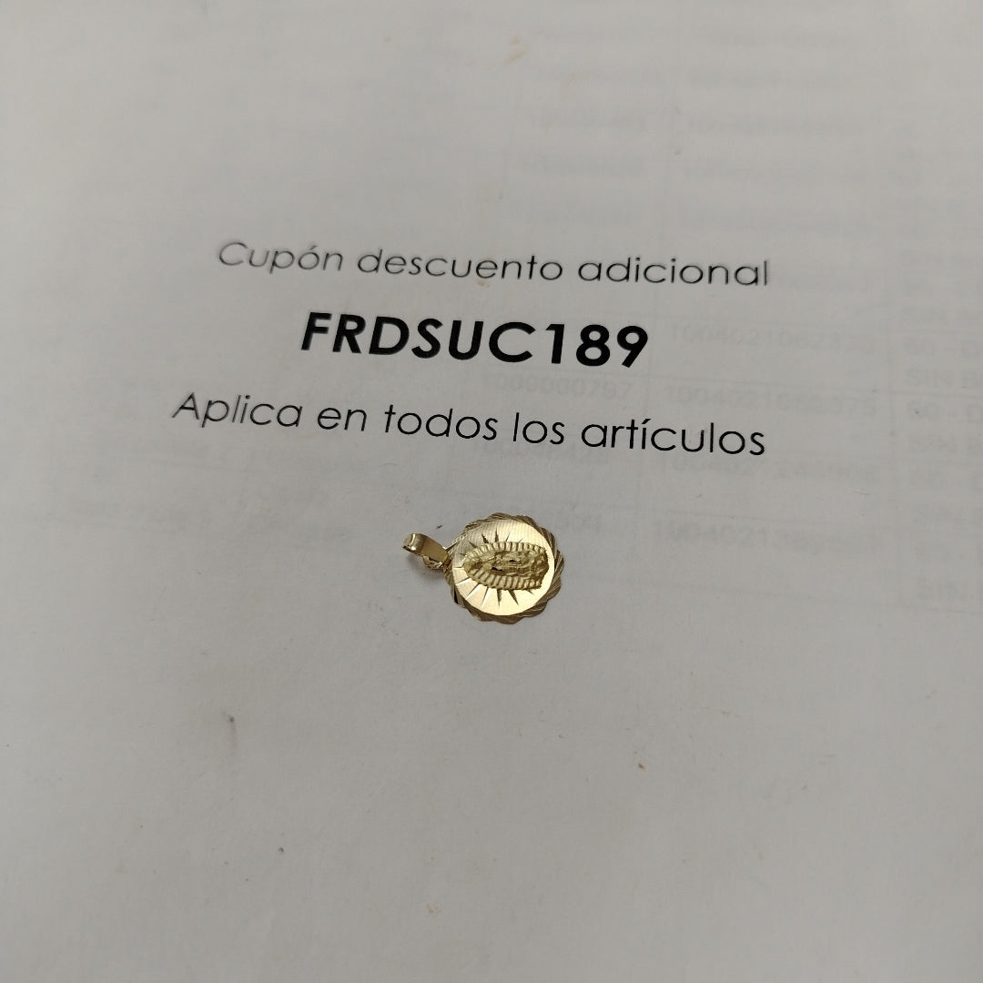 DIJE MEDALLA RELIGIOSA 14K 0.8 GR (NUEVO)