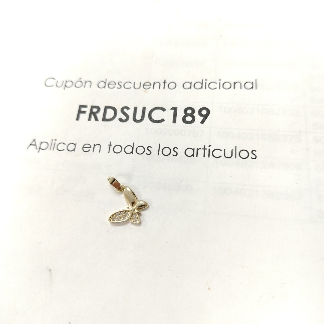 DIJE MARIPOSA CON CIRCONIAS 10K 0.9 GR (NUEVO)