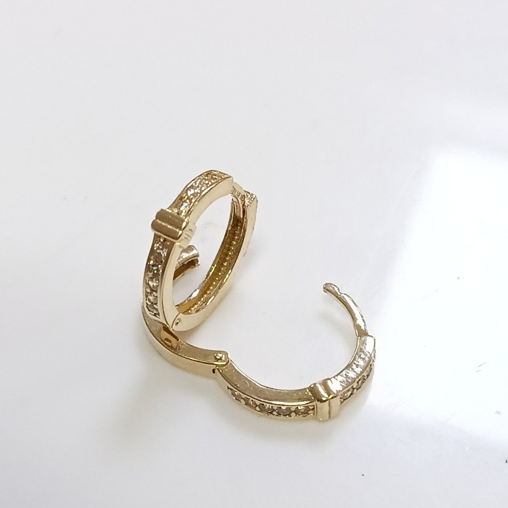 ARETES HUGGIES C CIRCONIA 14K 2 GR (NUEVO)