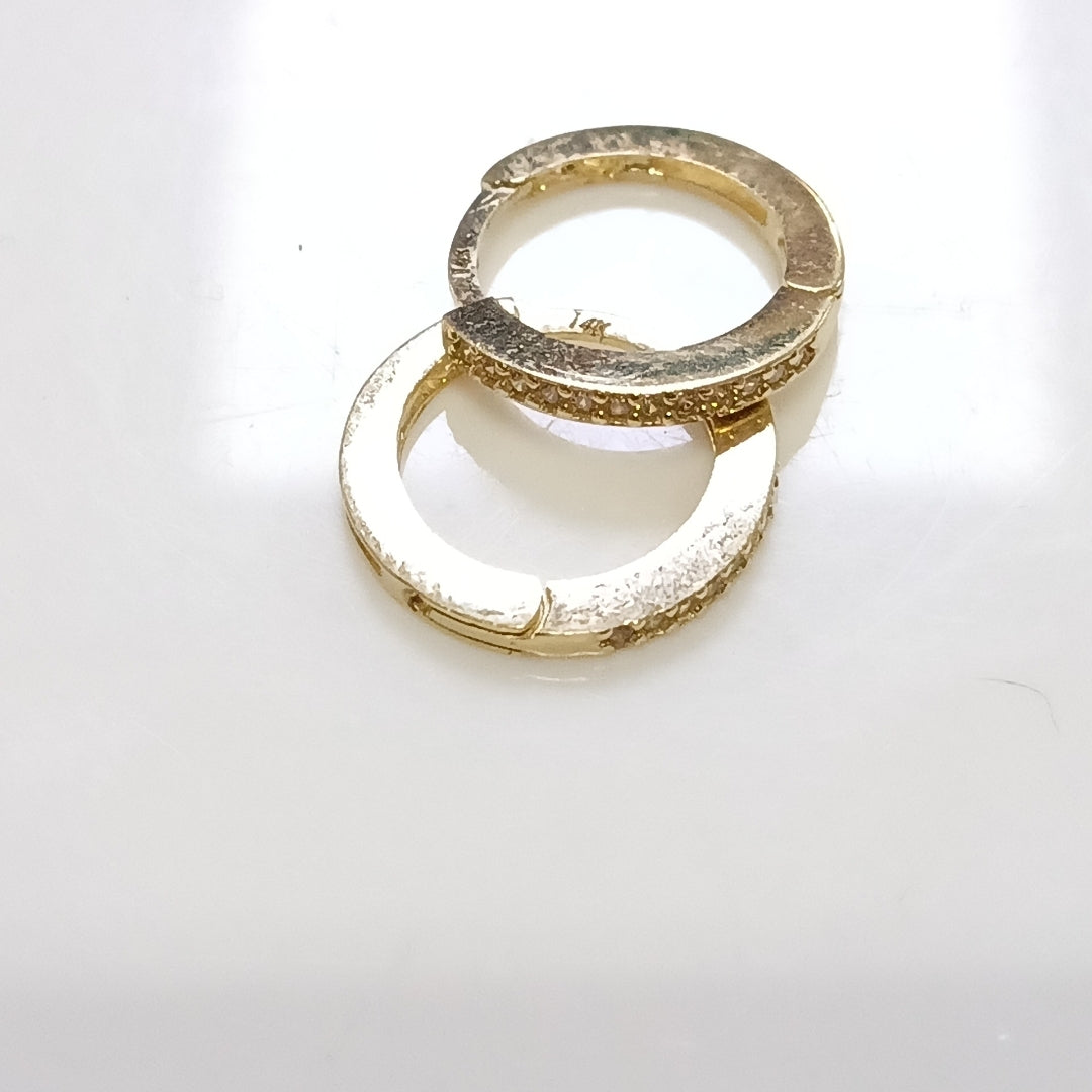 ARETES ARRACADAS CON CIRCONIAS 14K 1.2 GR (NUEVO)