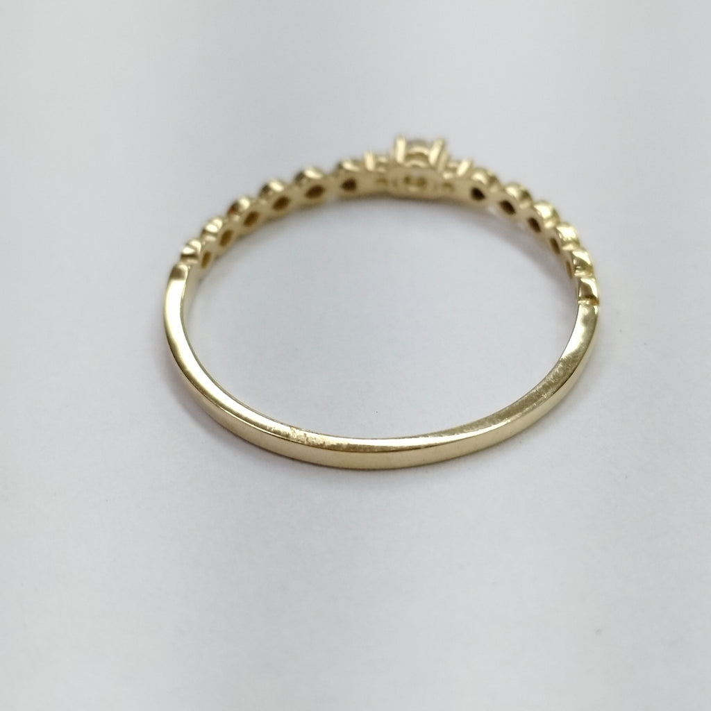 ANILLO ANILLITO C CIRCONIAS 14K 8.5 TALLA 1.2 GR (NUEVO)