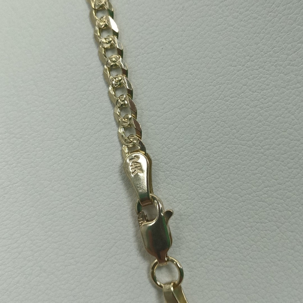 CADENA BARBADA DIAMANTADA 11.11GR 55 CM 14K (NUEVO)