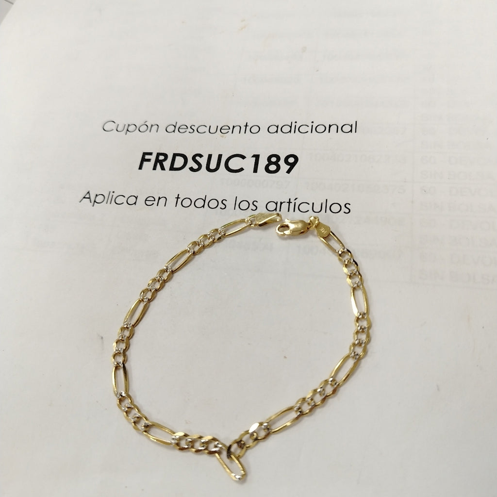 PULSERA 3X1 DIAMANTADA 14K 21 CM 5.1 GR (NUEVO)