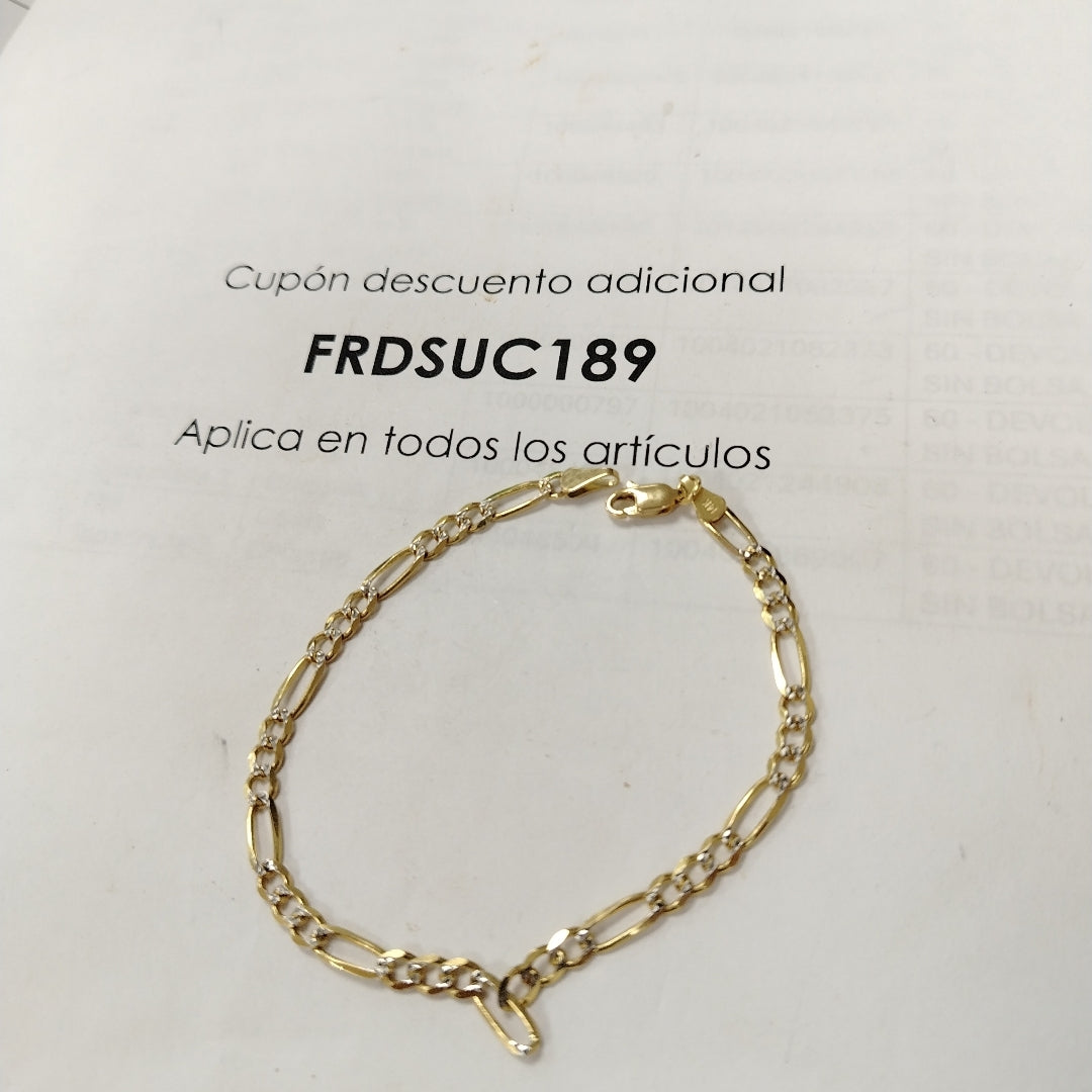 PULSERA 3X1 DIAMANTADA 14K 21 CM 5.1 GR (NUEVO)