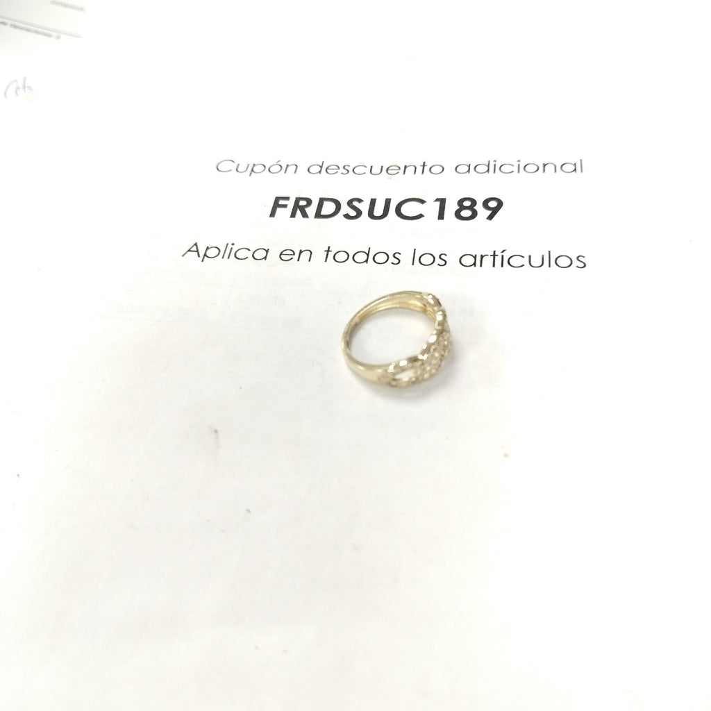 ANILLOS TRENZADO CON CIRCONIAS 14K TALLA 7 2.4 GR (NUEVO)