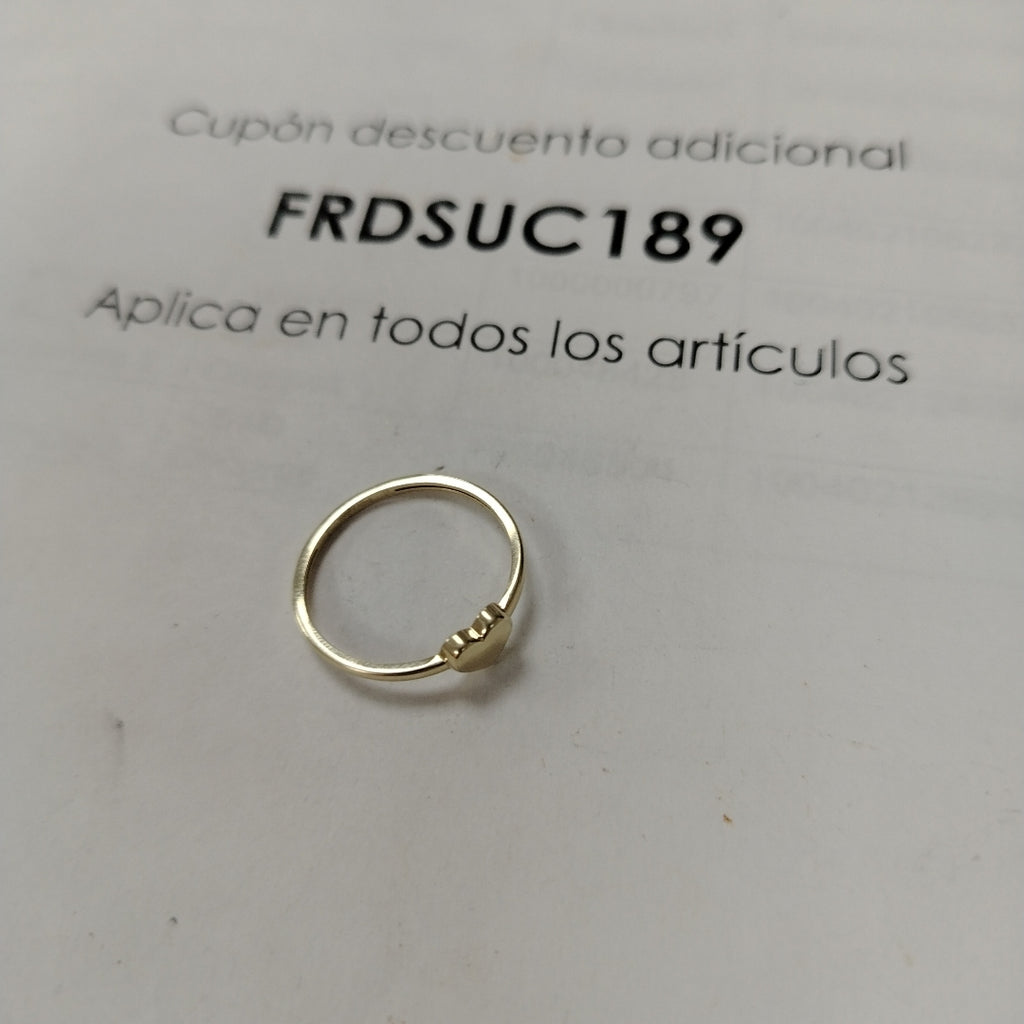 ANILLOS ANILLITO FIG CORAZON 10K TALLA 8 1.1 GR (NUEVO)