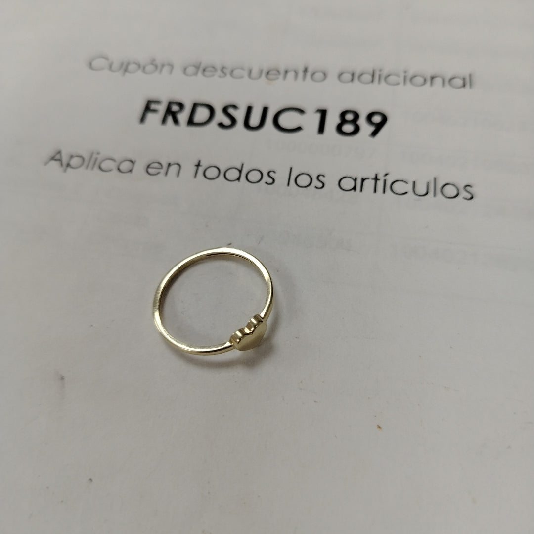 ANILLOS ANILLITO FIG CORAZON 10K TALLA 8 1.1 GR (NUEVO)