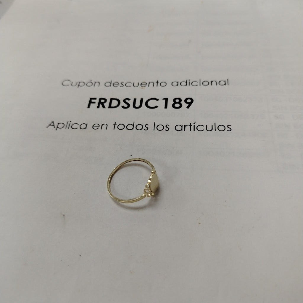 ANILLOS ANILLITO 10K TALLA 8 1 GR (NUEVO)