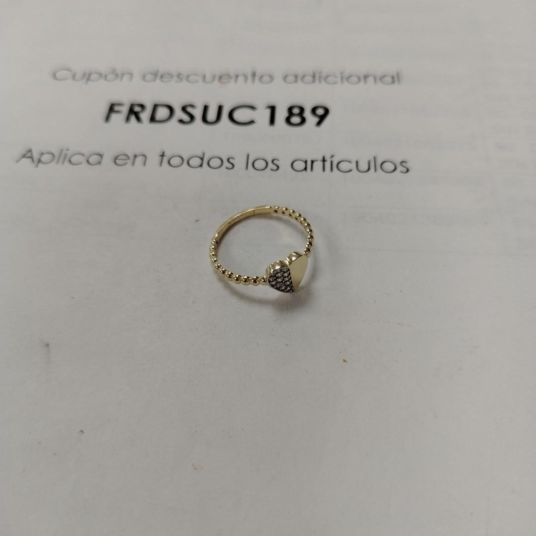 ANILLO ANILLITO FIG CORAZON C CIRCONIAS 14K 7 TALLA 1.6 GR (NUEVO)