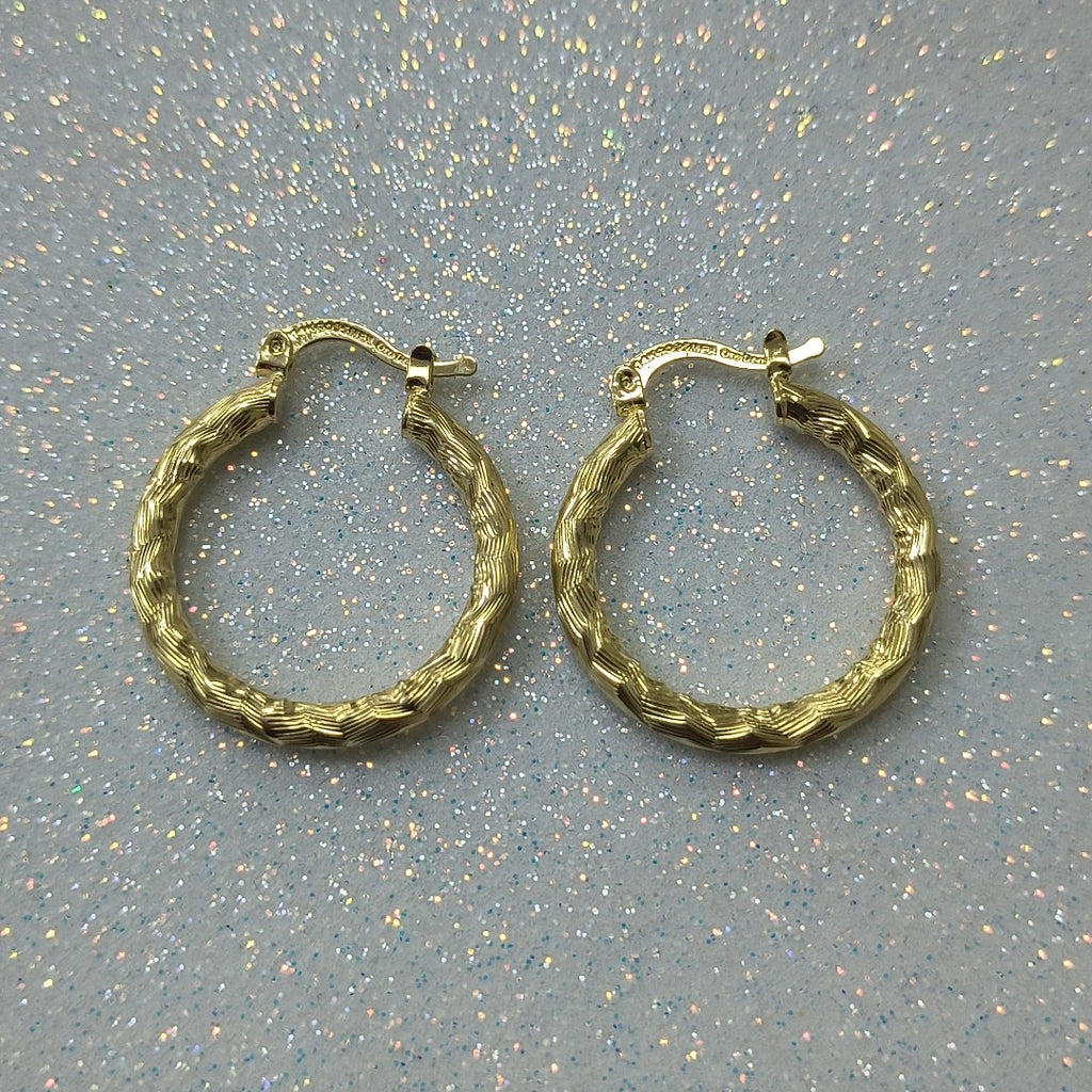 ARETES TEJIDO ARRACADA LABRADA 14K 2.6 GR (NUEVO)