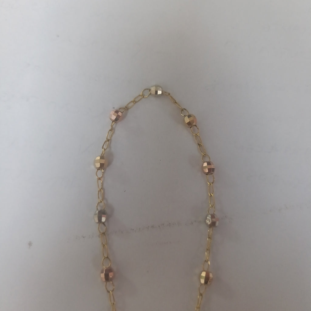 PULSERA DECENARIO COMBINADO 14K 18 CM 3.3 GR (NUEVO)