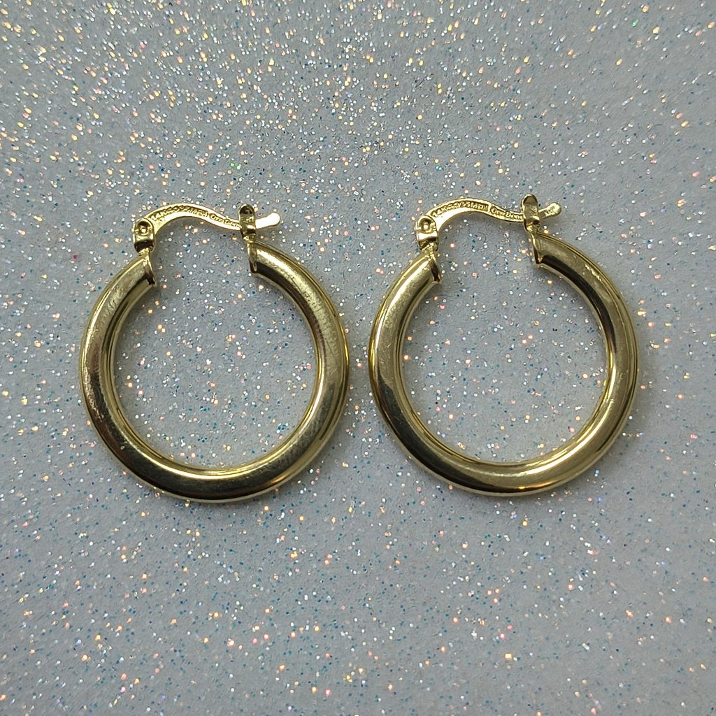 ARETES TEJIDO ARRACADA LISA 14K 2 GR (NUEVO)