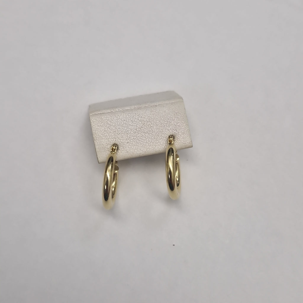ARETES TEJIDO ARRACADAS LISAS 14K 1.6 GR (NUEVO)