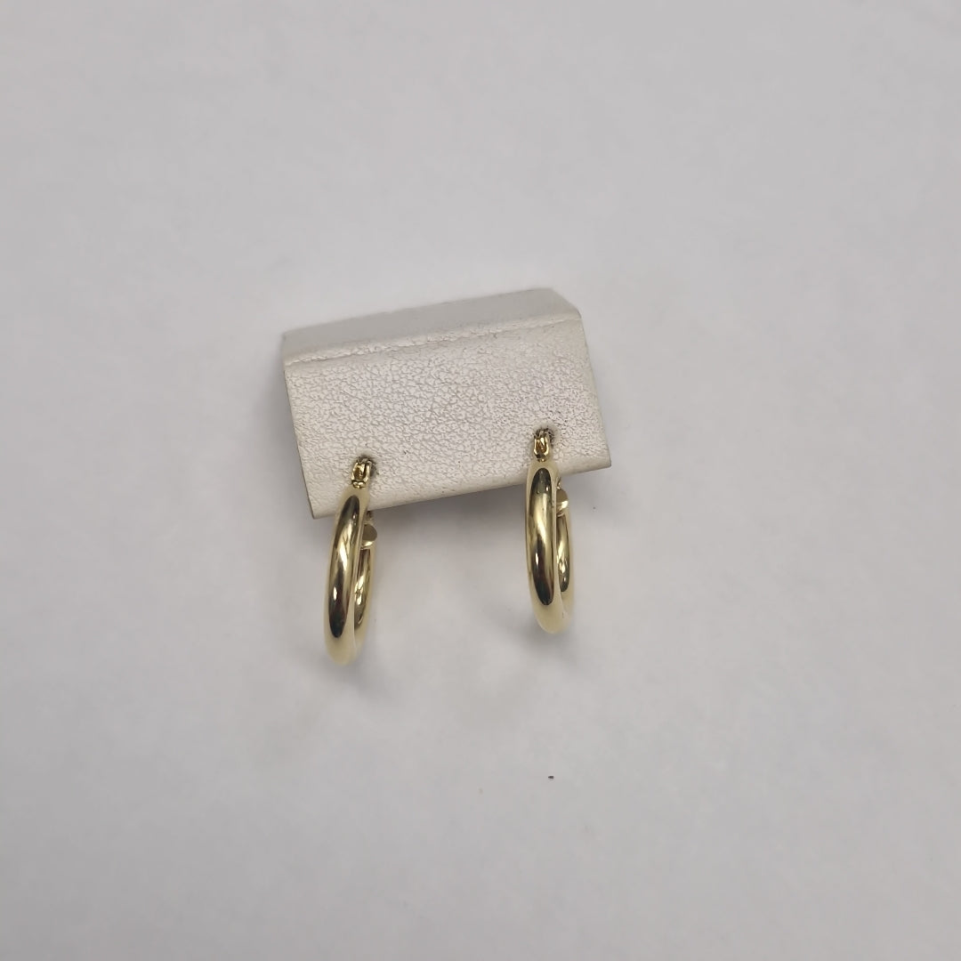 ARETES TEJIDO ARRACADAS LISAS 14K 1.6 GR (NUEVO)