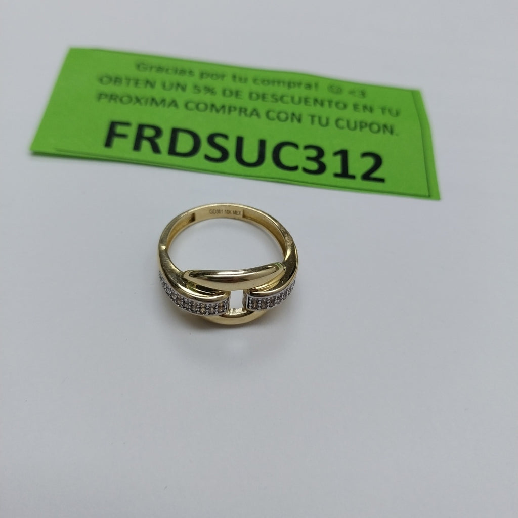 ANILLO ANILLITO C CIRCONIAS 10K 7.5 TALLA 2.6 GR (NUEVO)