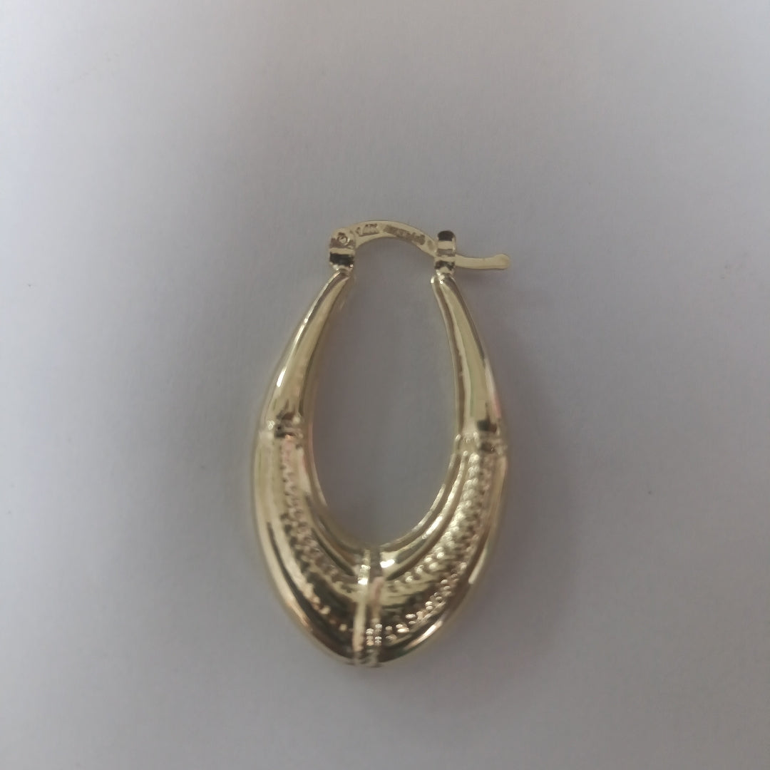 ARETES ARRACADAS ESTRIADAS 14K 2.5 GR (NUEVO)