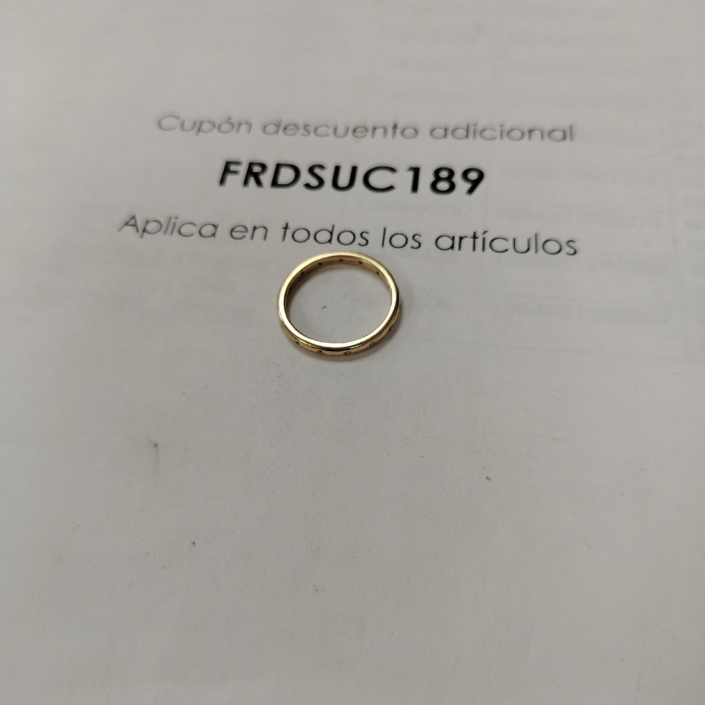 ANILLO ARGOLLA C CIRCONIAS 14K 7 TALLA 2.5 GR (NUEVO)