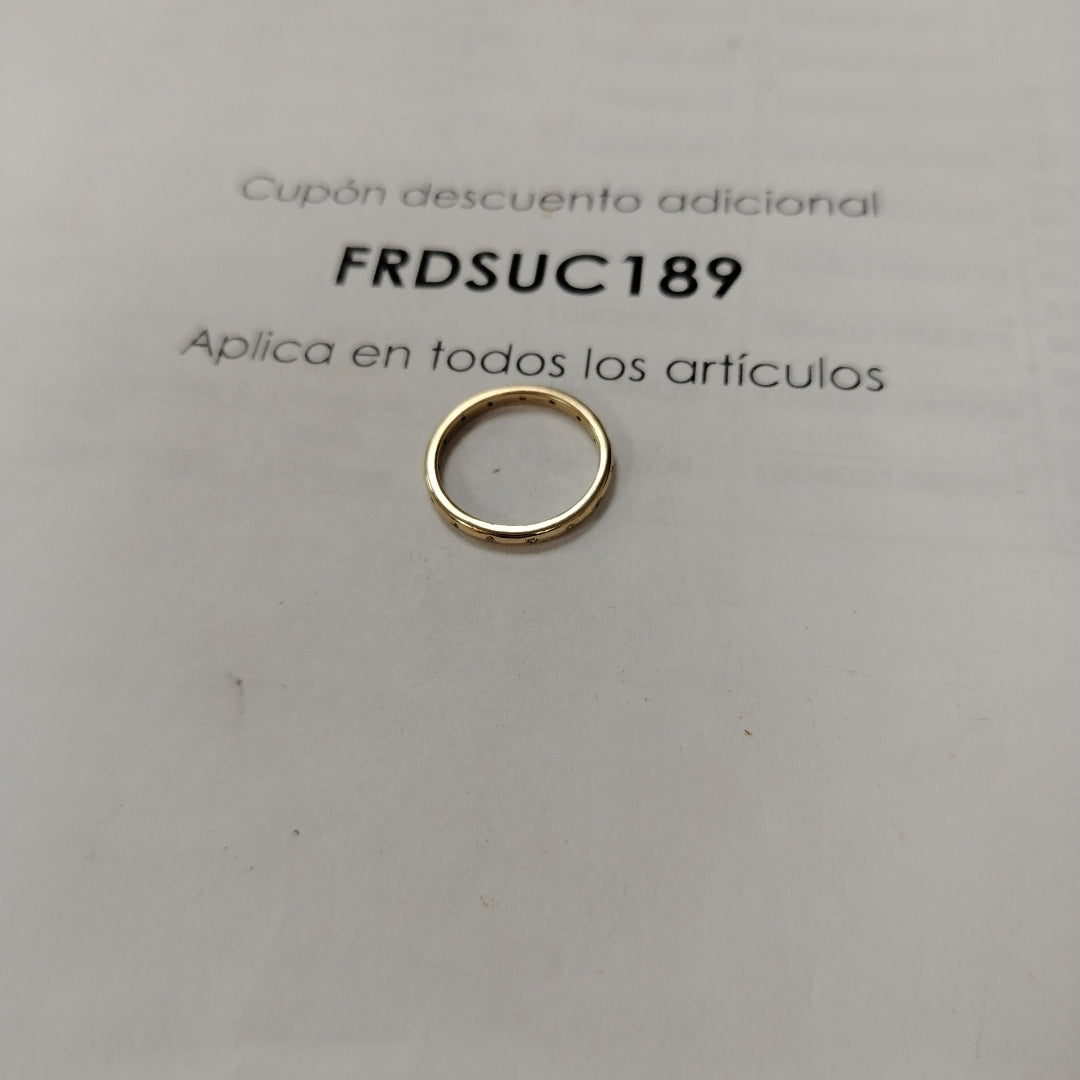 ANILLO ARGOLLA C CIRCONIAS 14K 7 TALLA 2.5 GR (NUEVO)