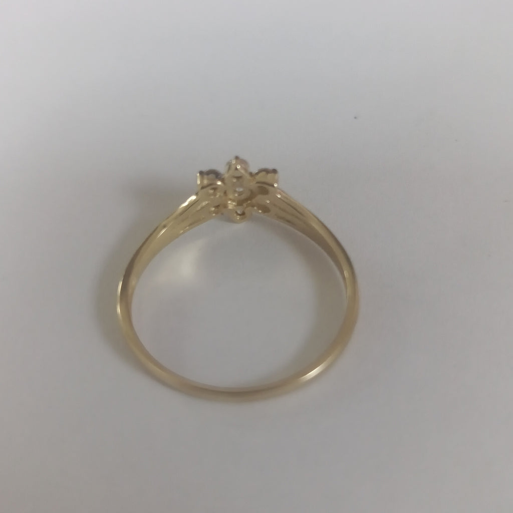 ANILLO ANILLITO FLOR C CIRCONIAS 14K 7 TALLA 1.3 GR (NUEVO)