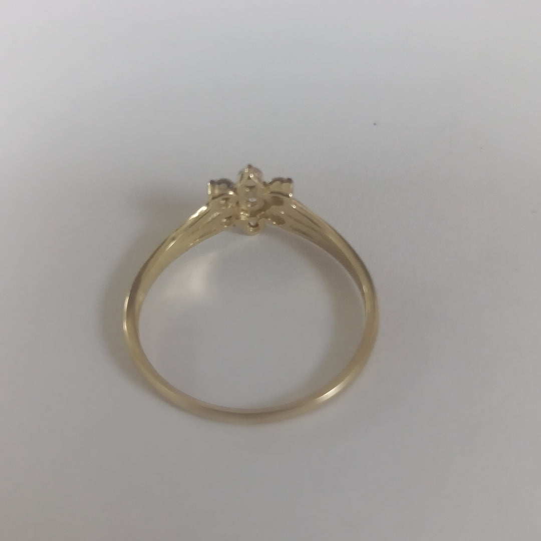 ANILLO ANILLITO FLOR C CIRCONIAS 14K 7 TALLA 1.3 GR (NUEVO)