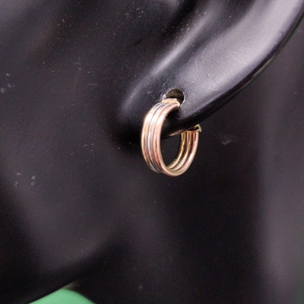 ARRACADAS PAR ORO COMBINADO 14 K 1.5 GRMS (SEMINUEVO)
