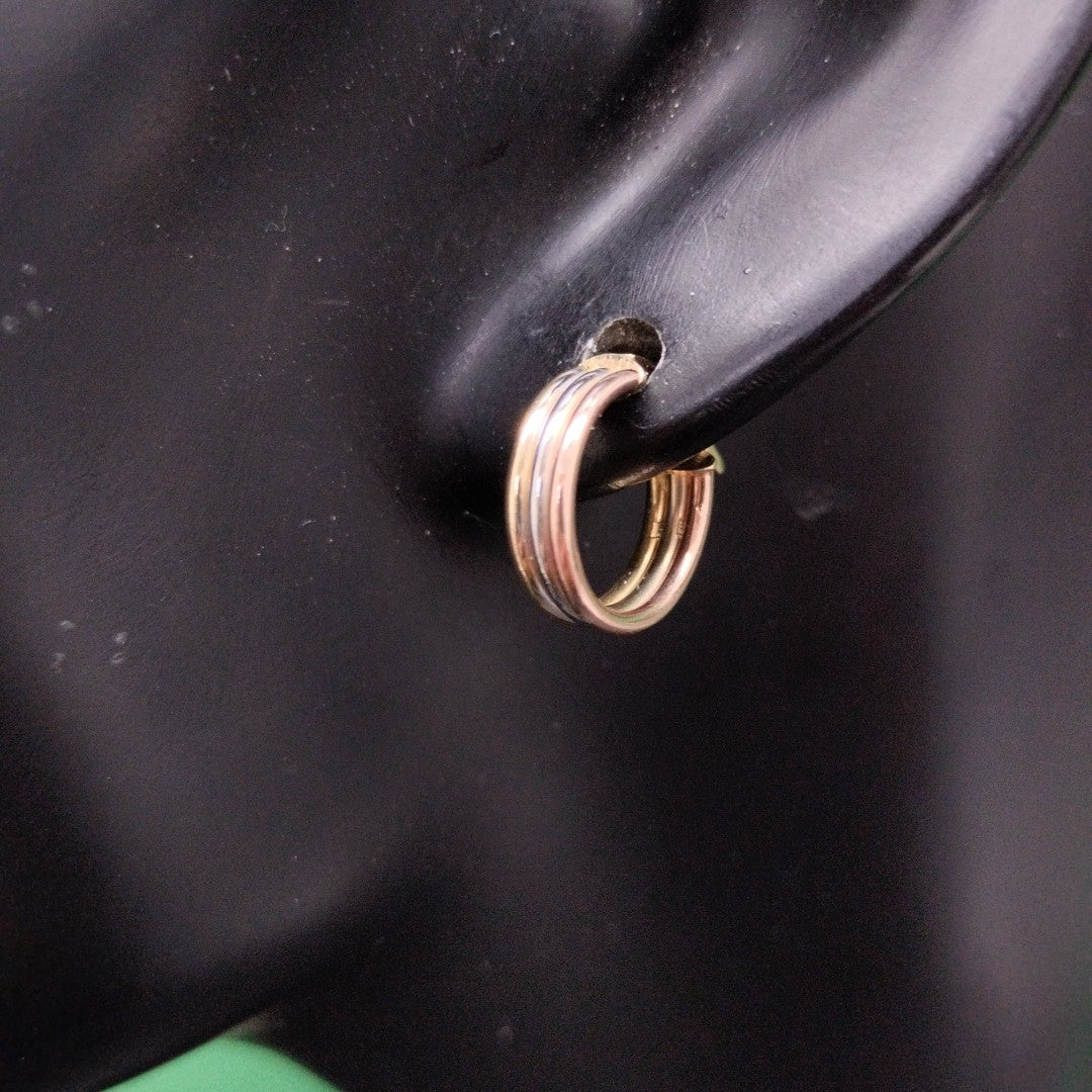 ARRACADAS PAR ORO COMBINADO 14 K 1.5 GRMS (SEMINUEVO)