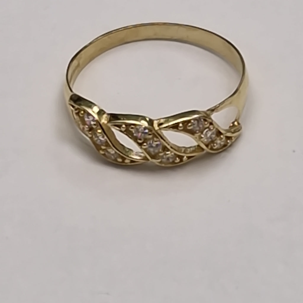ANILLOS C CIRCONIAS 14K TALLA 7 1.3 GR (NUEVO)