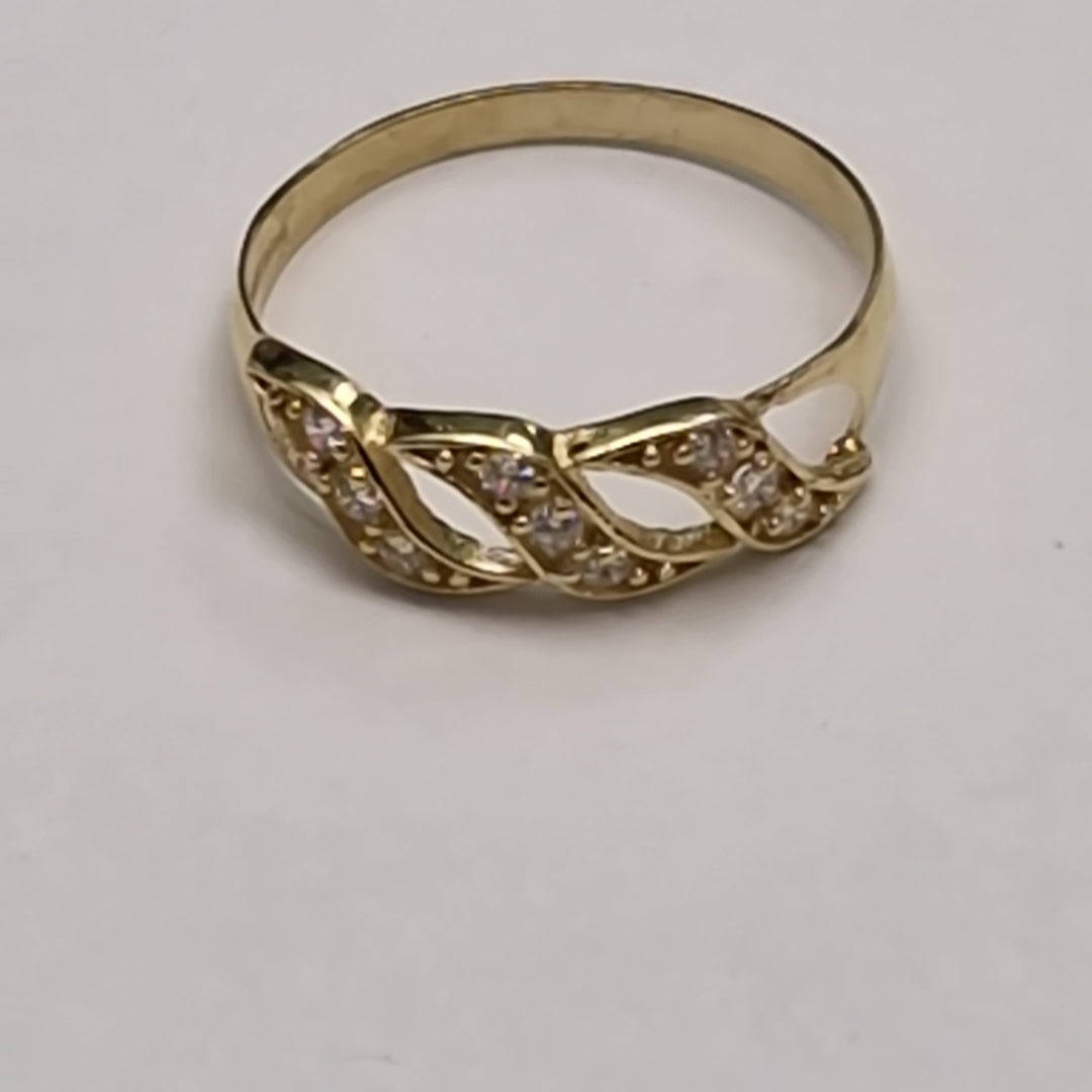 ANILLOS C CIRCONIAS 14K TALLA 7 1.3 GR (NUEVO)