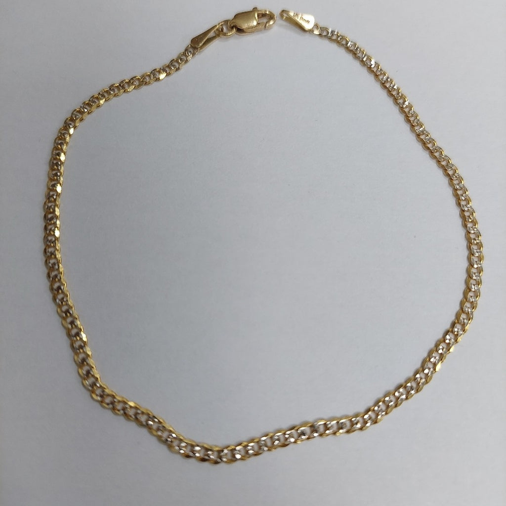 PULSERAS BARBADA DIAMANTADA ORO 14K 18 CM 2.5 GR (NUEVO)