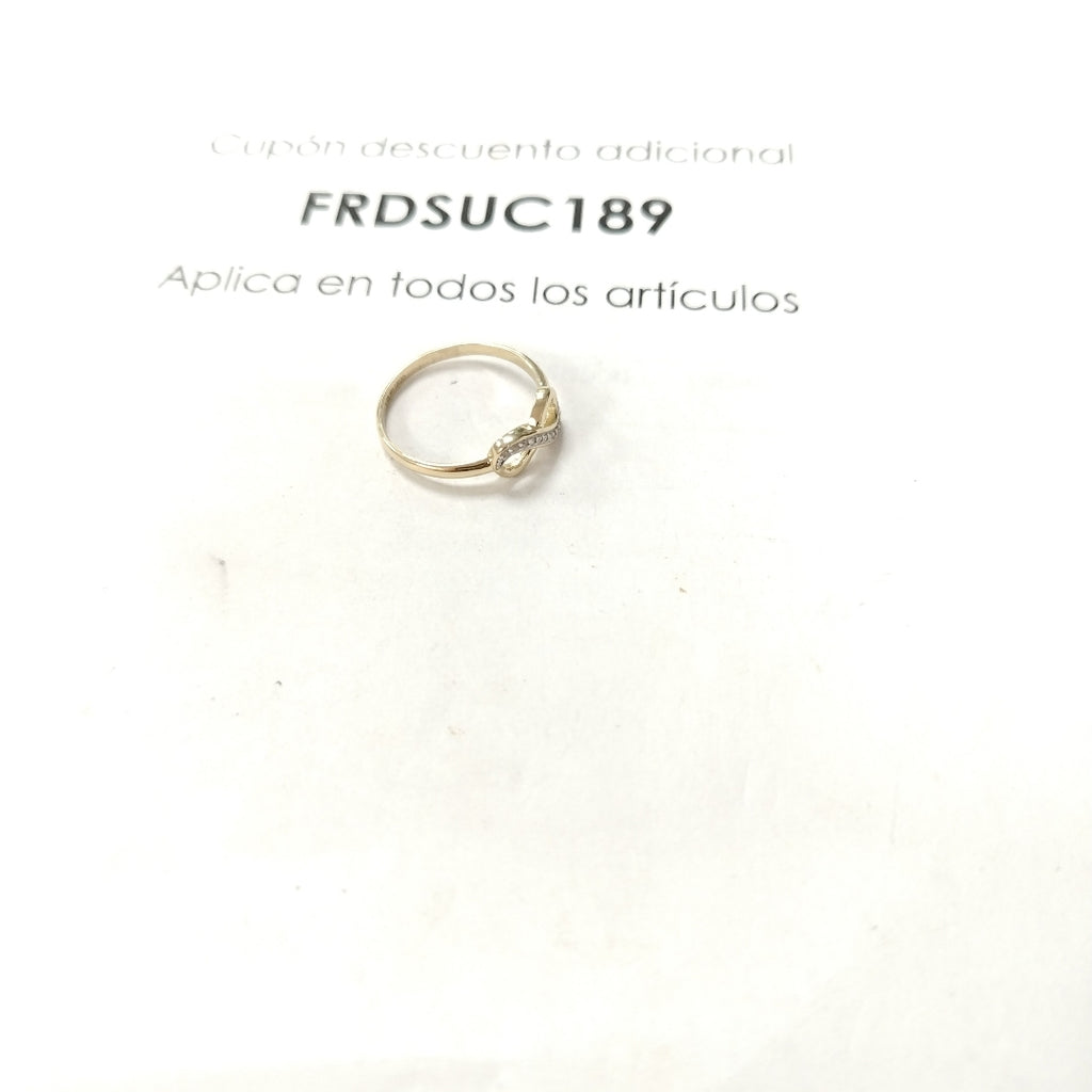ANILLO ANILLITO FIG INFINITO C CIRCONIAS 14K 9 TALLA 1.9 GR (NUEVO)