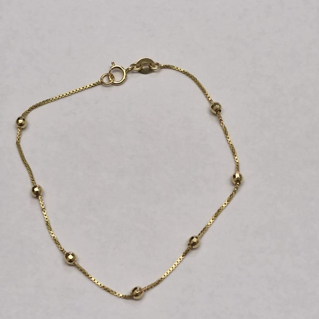 PULSERA ESPECIAL CON BOLITAS 14K 18 CM 1.4 GR (NUEVO)