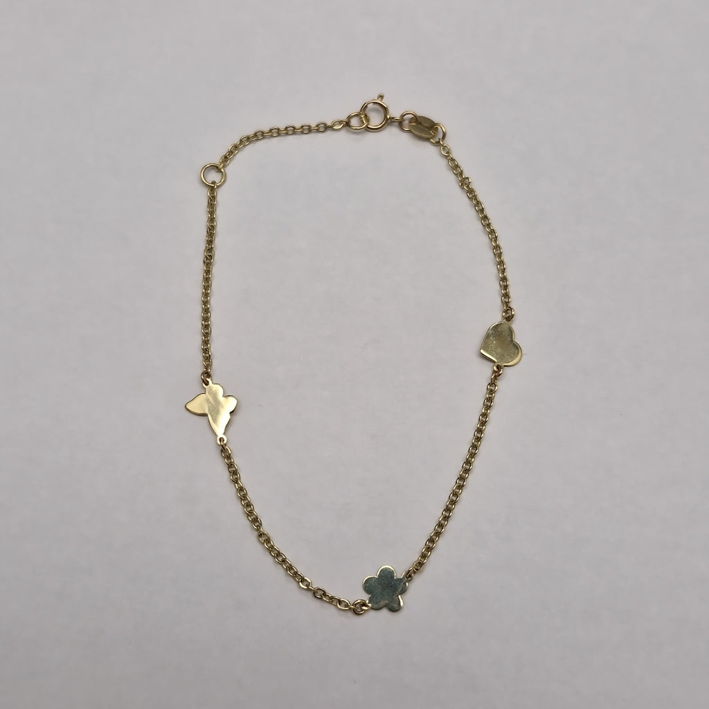 PULSERA ESPECIAL C FIGURAS 14K 18 CM 1.7 GR (NUEVO)