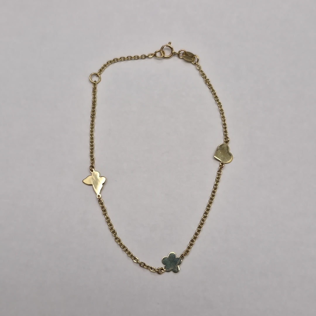 PULSERA ESPECIAL C FIGURAS 14K 18 CM 1.7 GR (NUEVO)