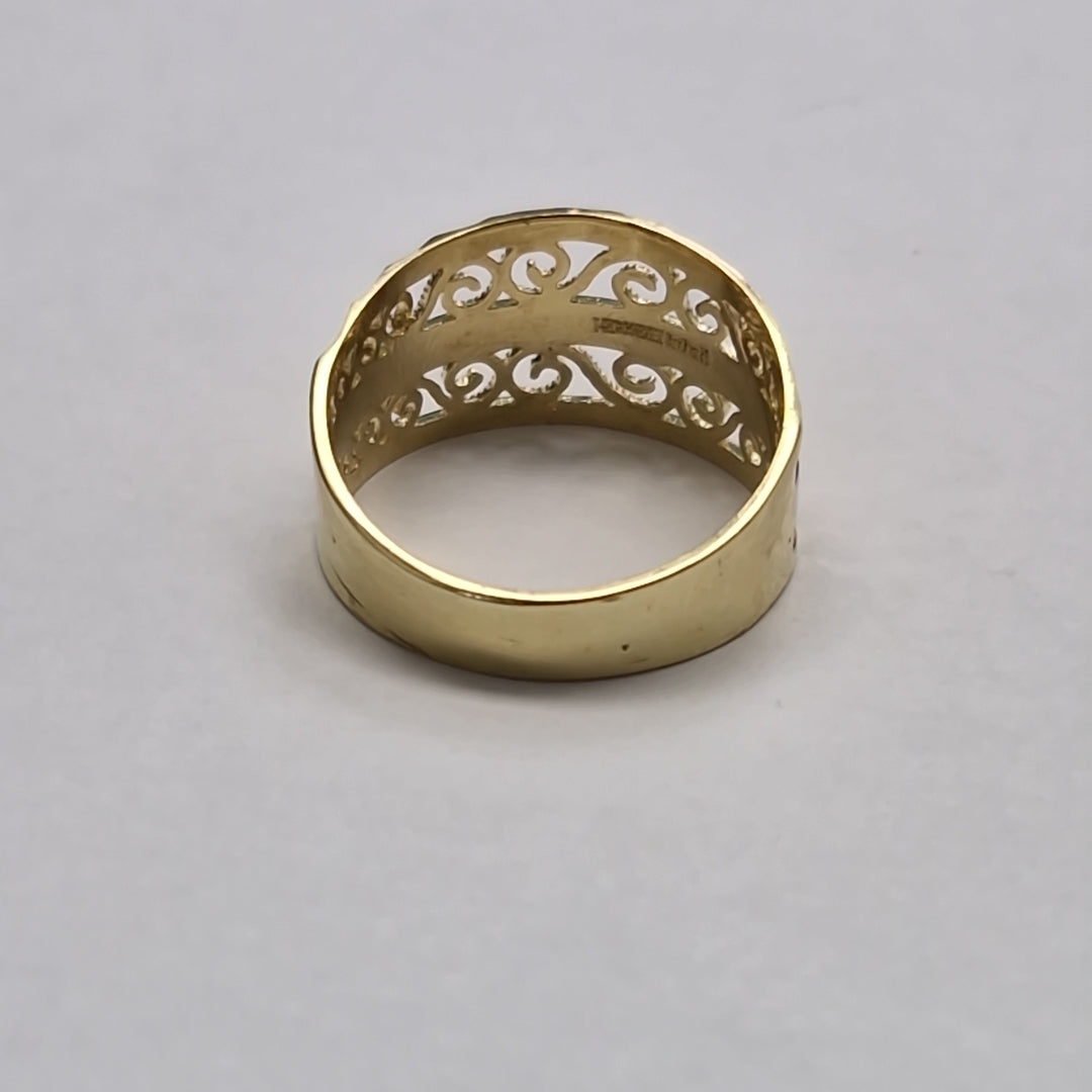 ANILLOS TIPO FILIGRANA COMBINADO 14K TALLA 7 2.8 GR (NUEVO)