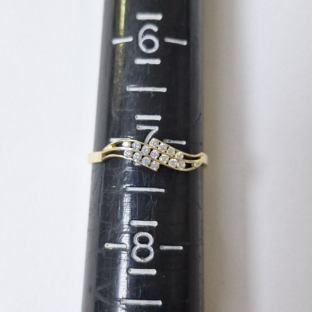 ANILLOS CON CIRCONIAS 14K TALLA 7 0.9 GR (NUEVO)