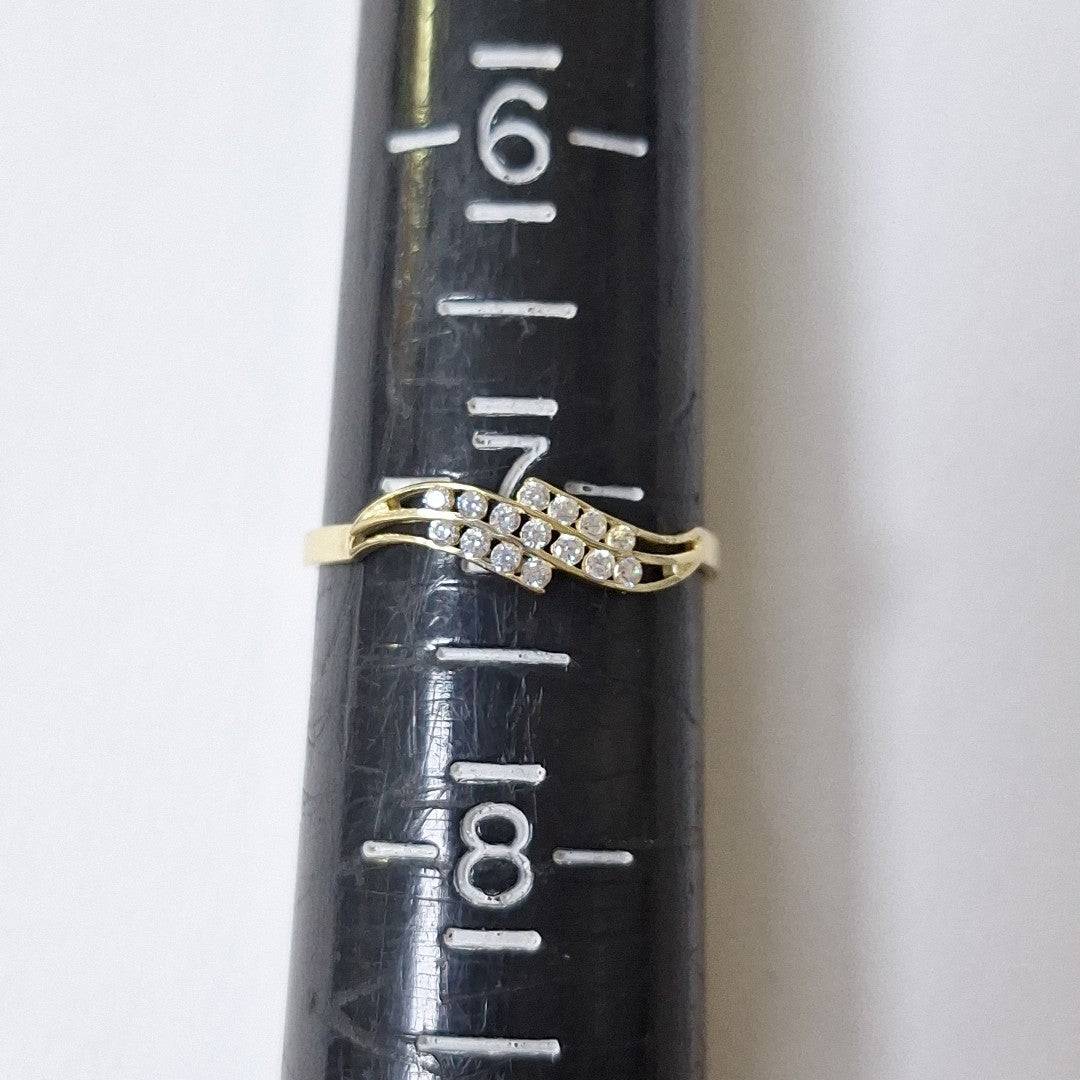 ANILLOS CON CIRCONIAS 14K TALLA 7 0.9 GR (NUEVO)