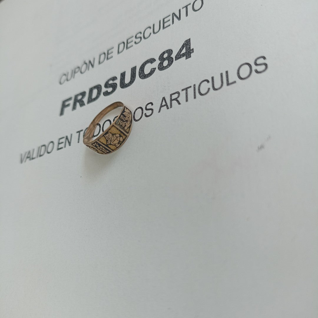 ANILLO DE GRADUACIÓN ORO 8 K 0.8 GRMS (SEMINUEVO)