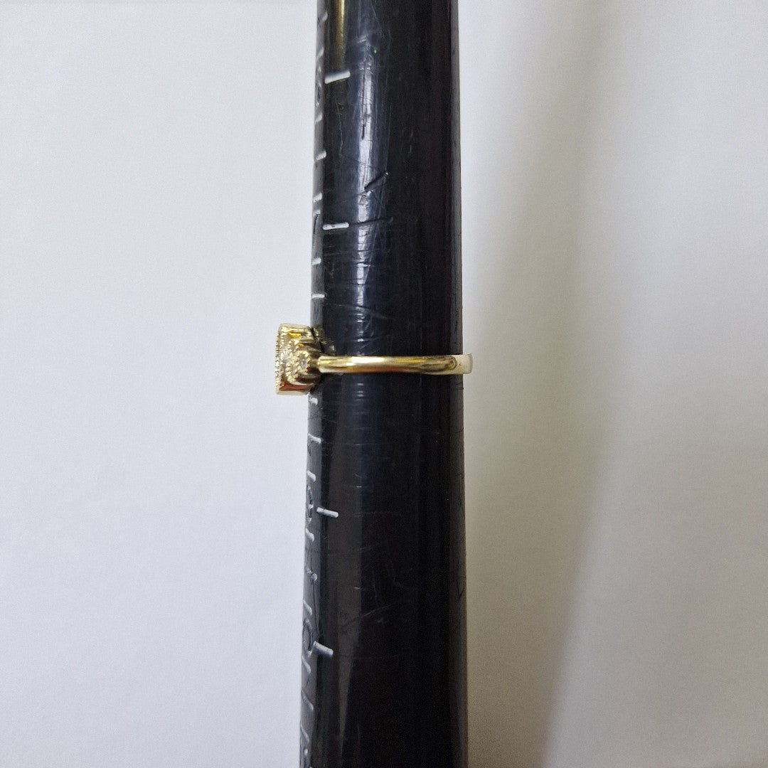 ANILLOS CON CIRCONIAS Y PIEDRA DE COLOR 14K TALLA 8 2 GR (NUEVO)
