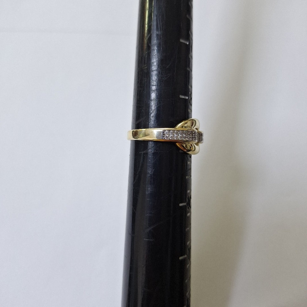 ANILLO ANILLITO C CIRCONIAS 10K 8.5 TALLA 2.8 GR (NUEVO)