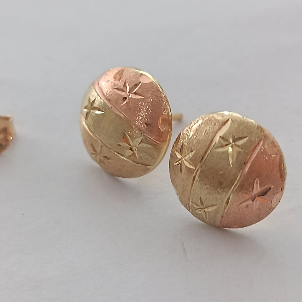 ARETES PAR ORO, ORO COMBINADO 14 K 2.3 GRMS (SEMINUEVO)
