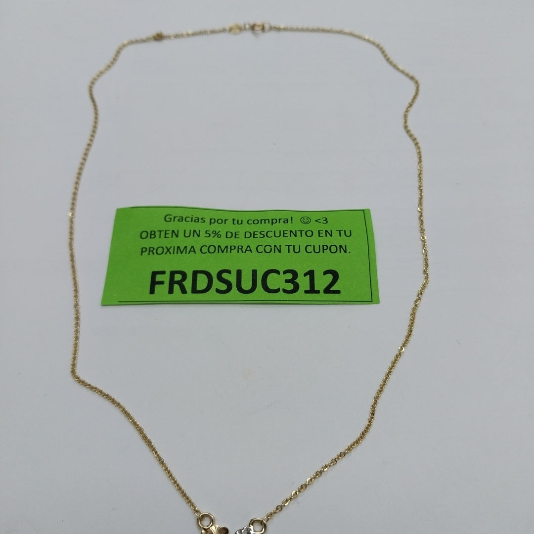 CADENA TEJIDO GARGANTILLA ESPECIAL C FLORES 14K 45 CM 2.9 GR (NUEVO)