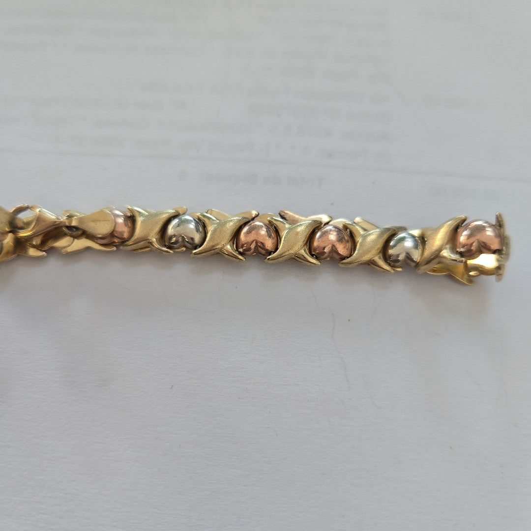 PULSERA ORO COMBINADO 10 K 5,60 GRMS (SEMINUEVO)