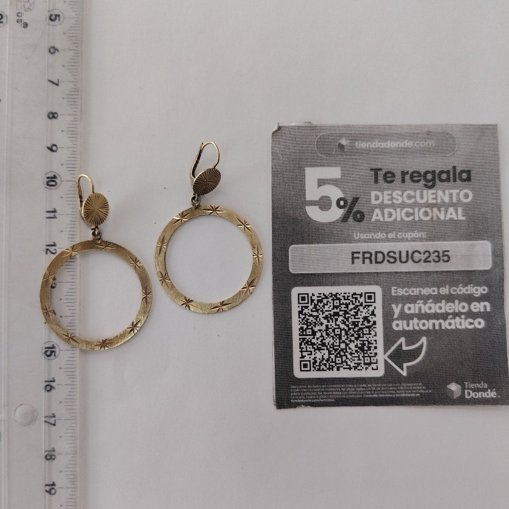 ARETES PAR ORO 14 K 6.2 GRMS (SEMINUEVO)