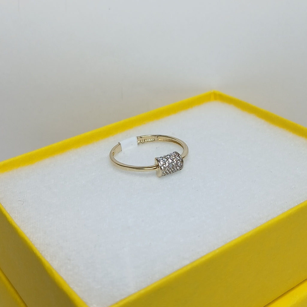 ANILLO ANILLITO C CIRCONIAS 14K 8 TALLA 1.4 GR (NUEVO)