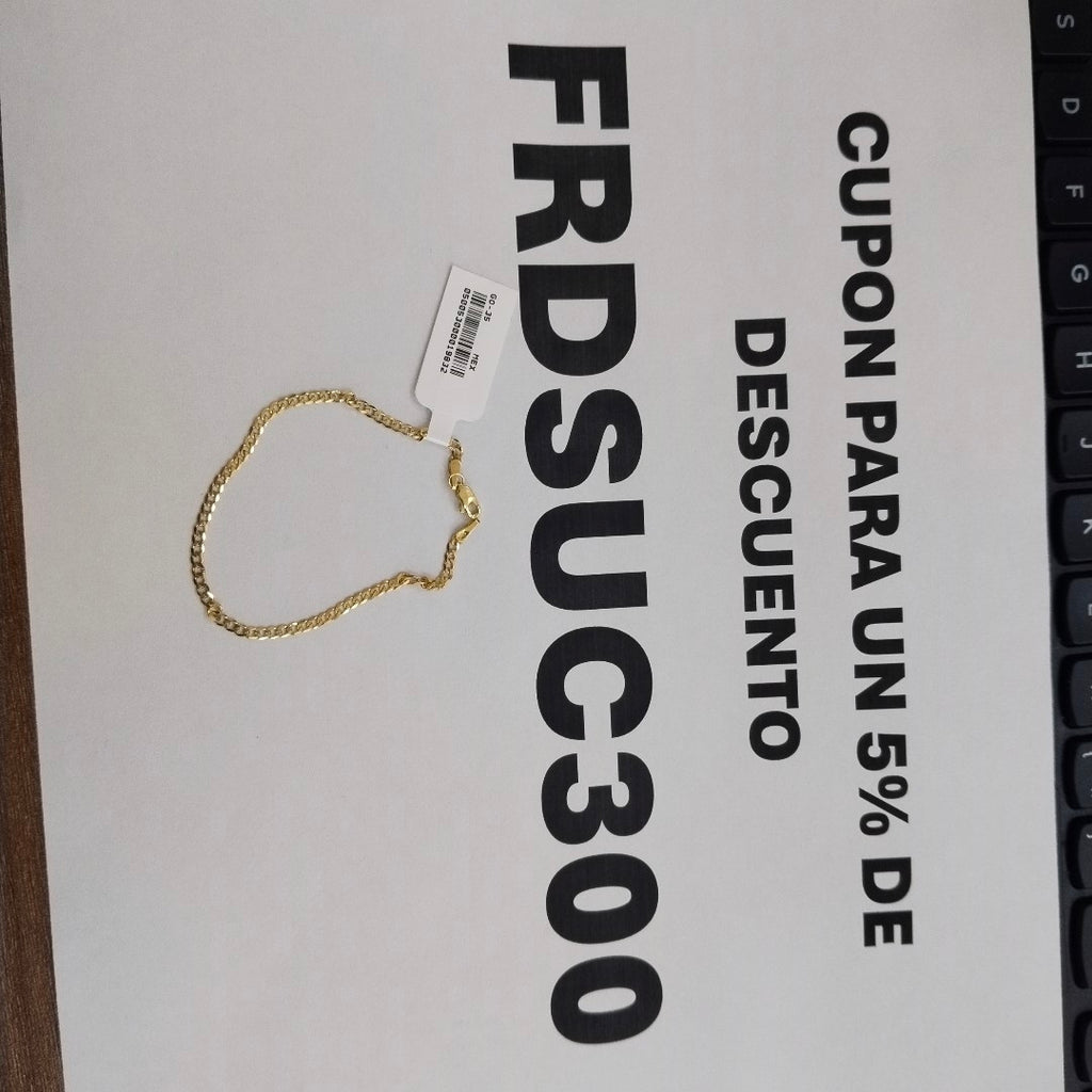 PULSERA TEJIDO BARBADA 14K 18 CM 2.1 GR (NUEVO)