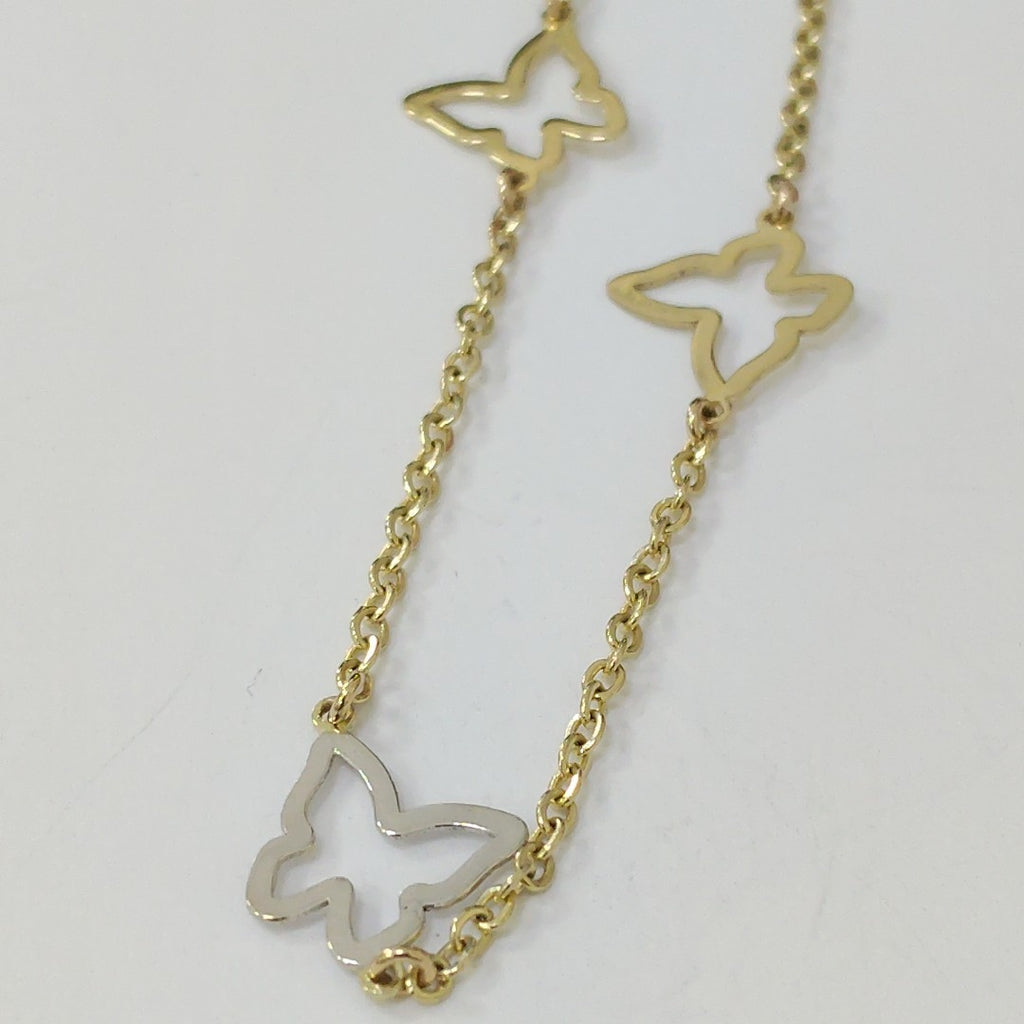 PULSERA ESPECIAL C MARIPOSAS 14K 18 CM 1.7 GR (NUEVO)