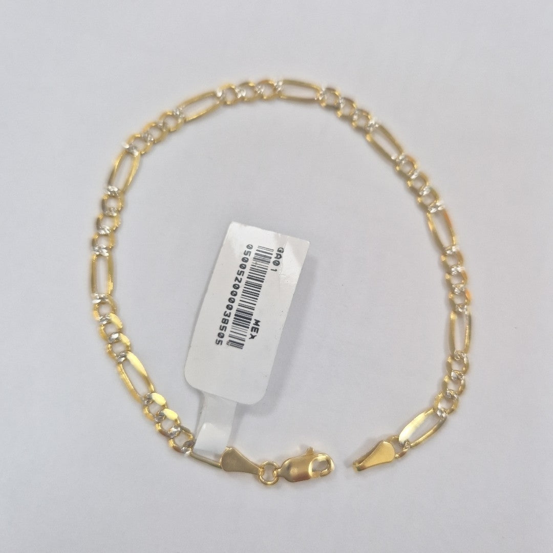 PULSERA 3X1 DIAMANTADA 14K 21 CM 5.2 GR (NUEVO)