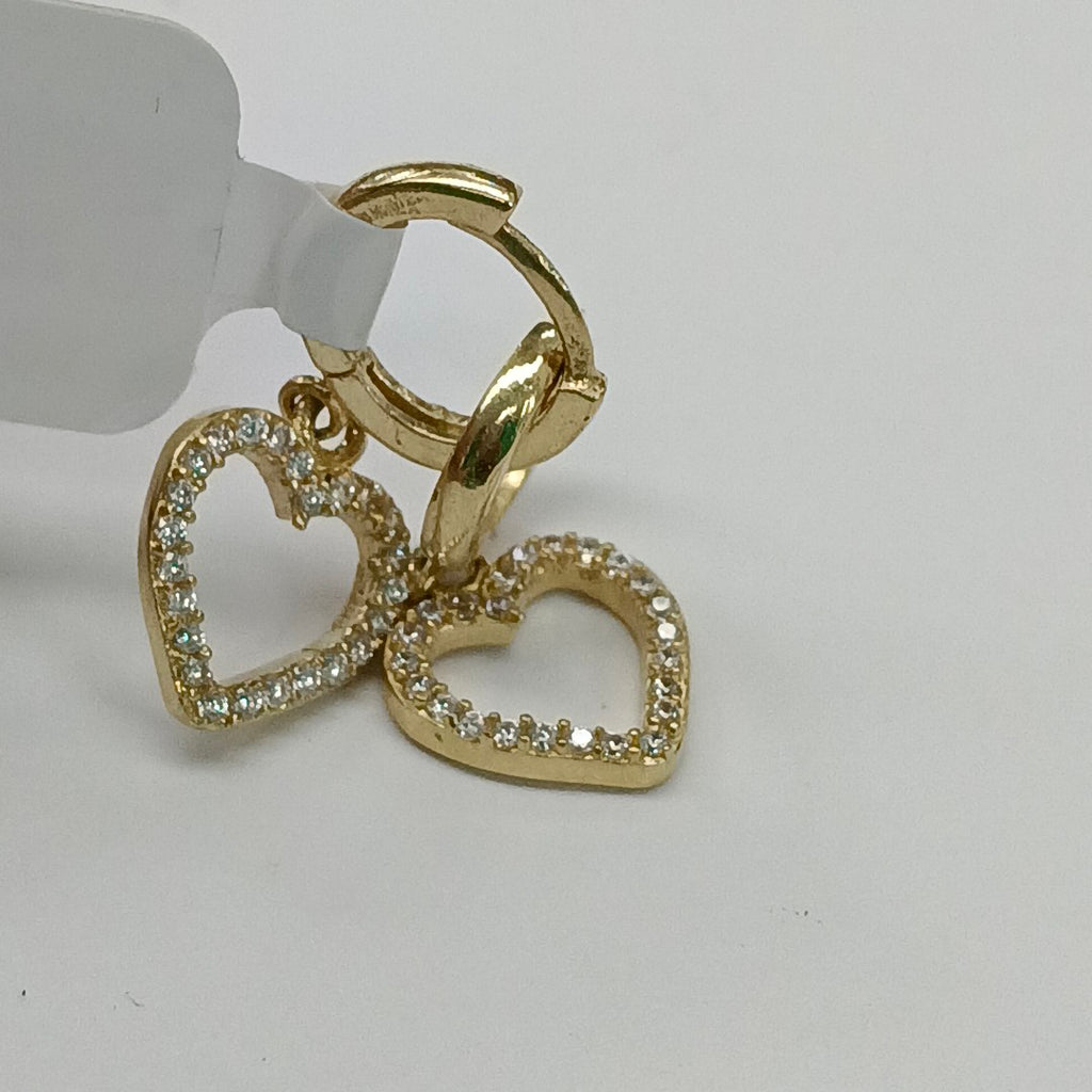 ARETES FIG CORAZON C CIRCONIAS 10K 2.5 GR (NUEVO)